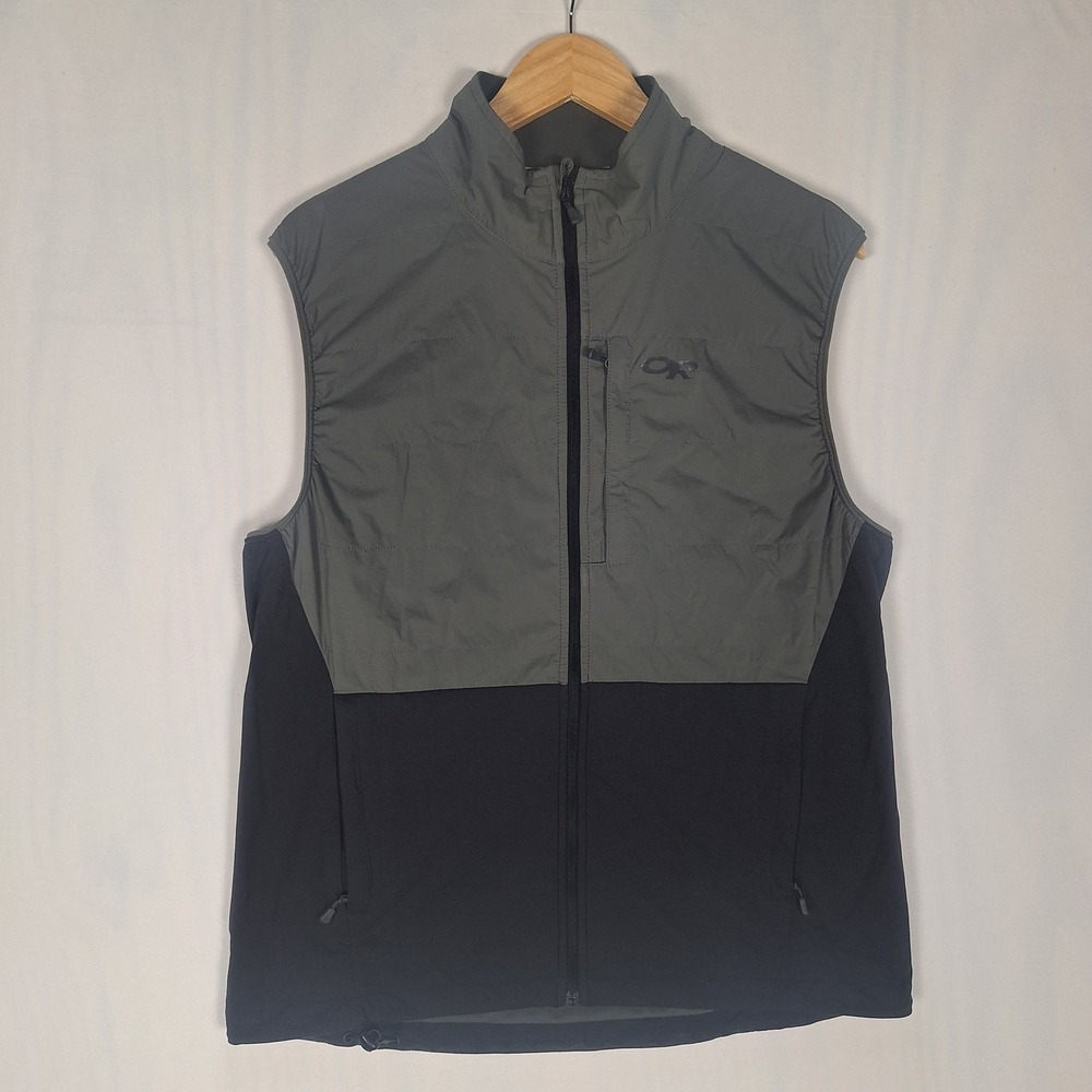 Outdoor Research Hybrid Full Zip Technical Vest Gray Black Large